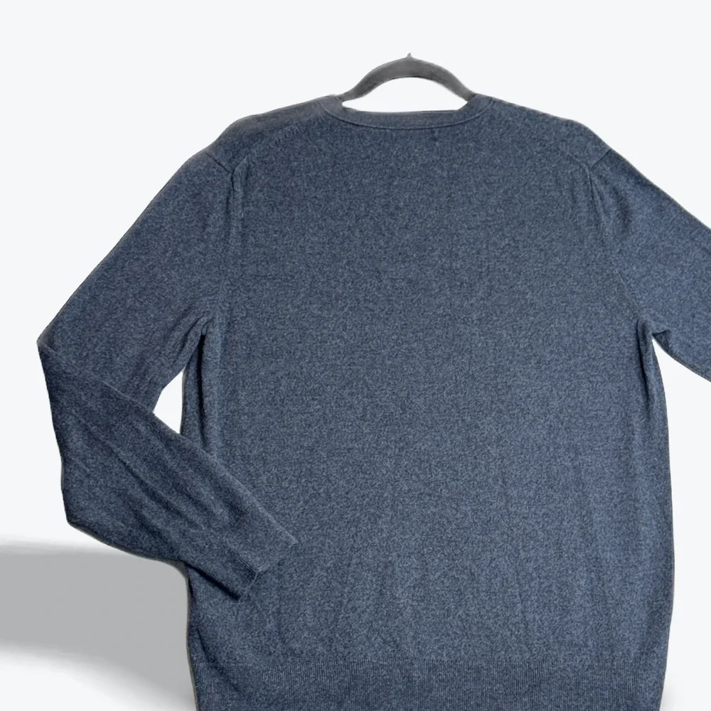 Banana Republic Mens Sweater‎ Premium Luxe Yarn V-Neck Large Blue Knit